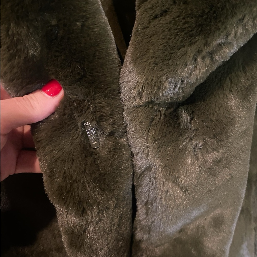 Something Navy Deep Green Teddy Jacket - Picture 4 of 8